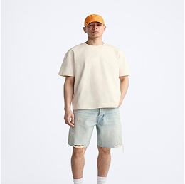 Ripped Left Shoulder Ribbed Detail Denim Jacket - Black